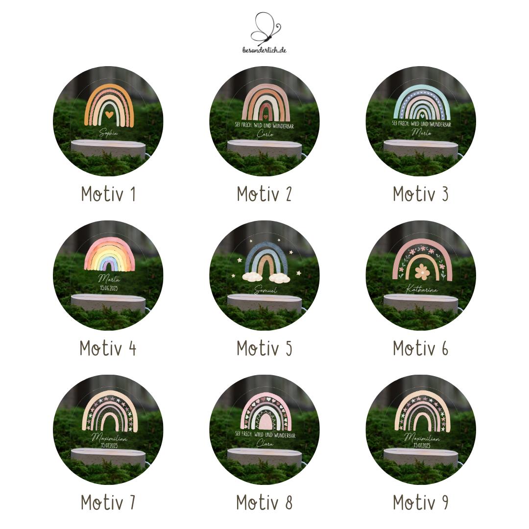Personalisierte Regenbogen - besonderlich.de - Acryl lampe