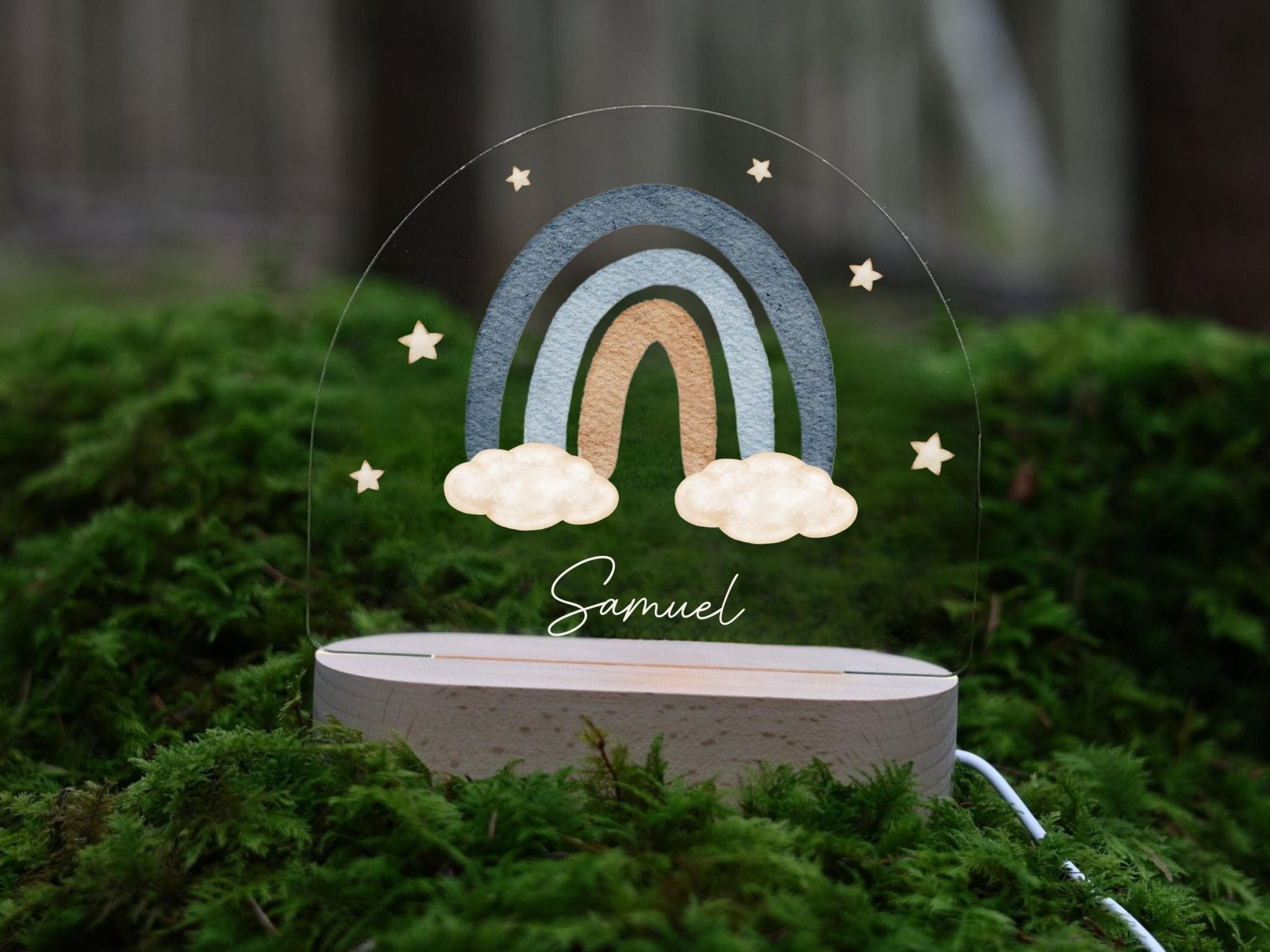 Personalisierte Regenbogen - besonderlich.de - Acryl lampe