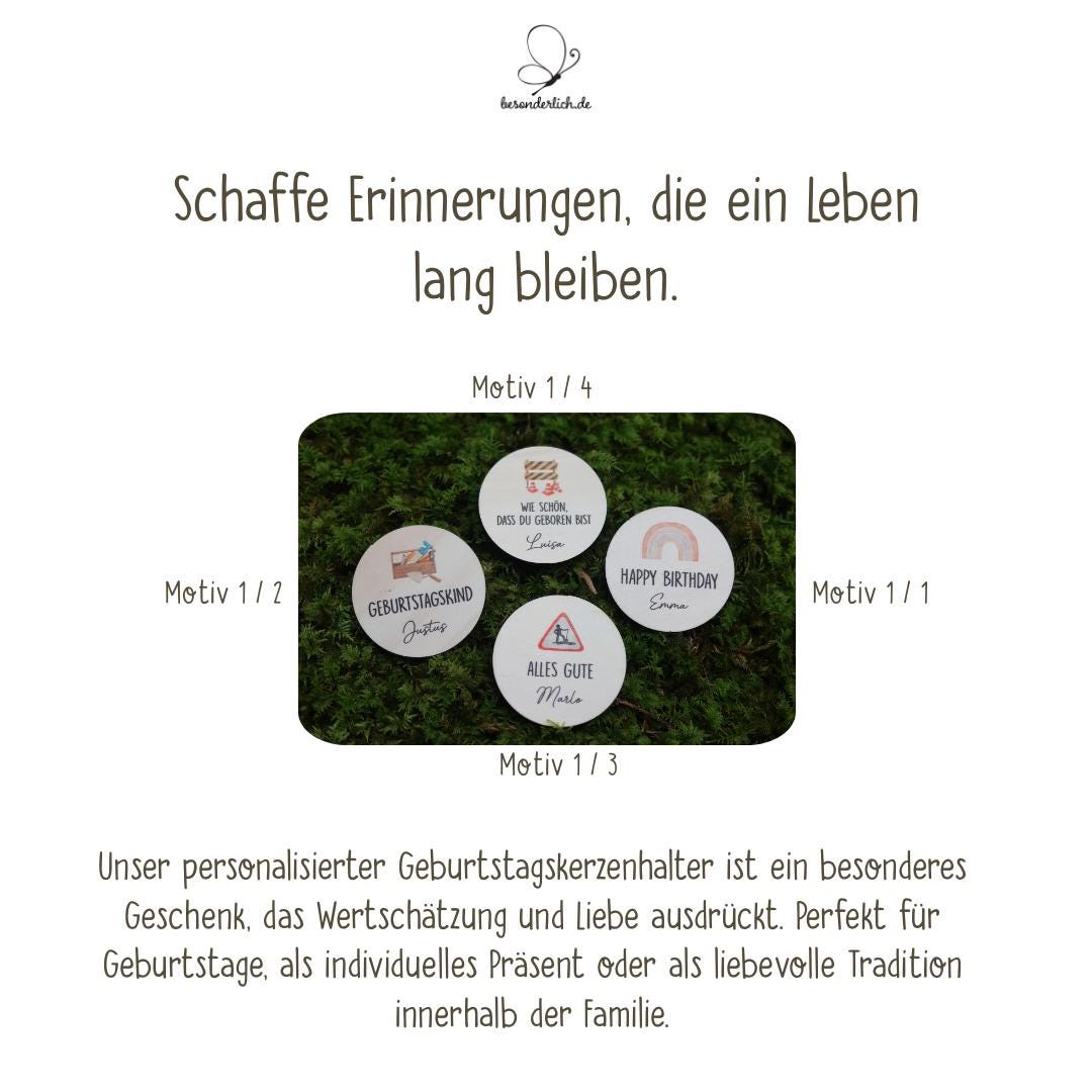 Personalisierter Geburtstagsteller mit Vase und Kerze Baustelle - besonderlich.de - Baustelle