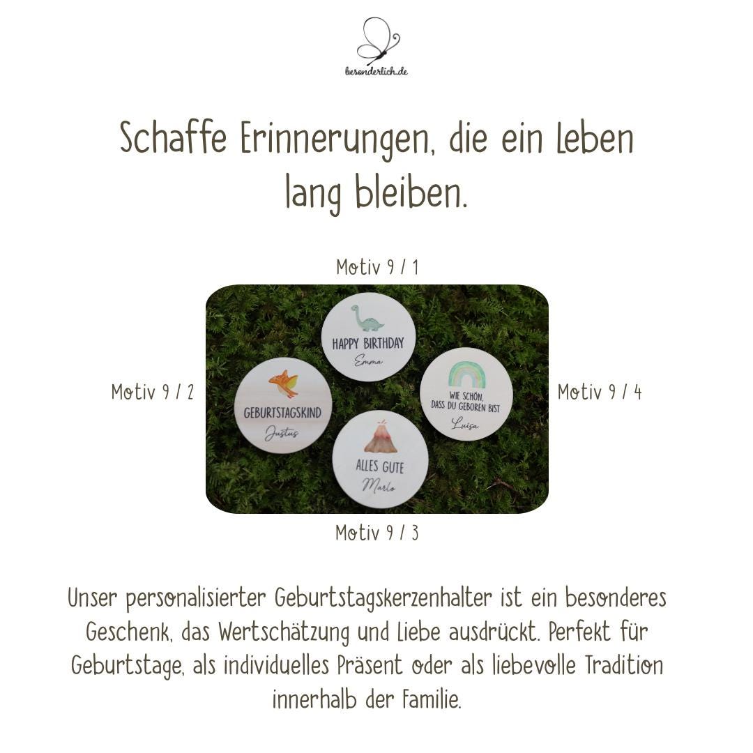 Personalisierter Geburtstagsteller mit Vase und Kerze Dinosaurier - besonderlich.de - Dinosaurier