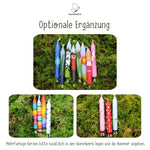 Personalisierter Geburtstagsteller mit Vase und Kerze Regenbogen - besonderlich.de - Boho