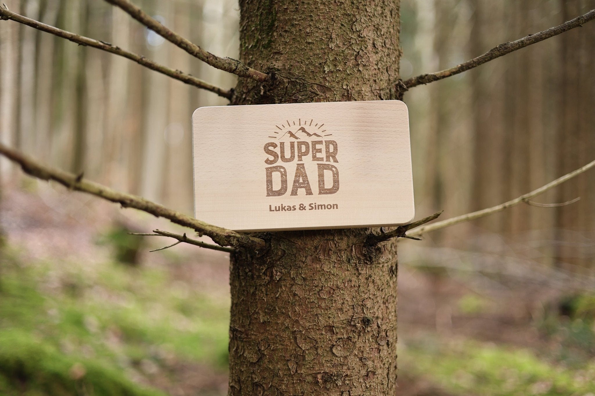 Schneidebrett aus Holz SuperDad - besonderlich.de - 30 geburtstag geschenk mann