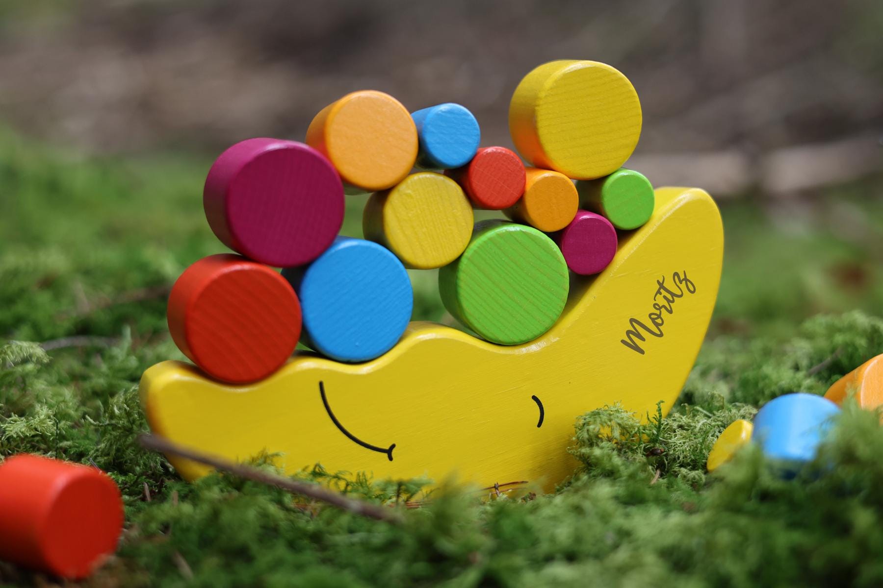 Stapelspiel Mond personalisiert - besonderlich.de - Balance Spiel