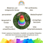 Stapelturm Regenbogen personalisiert - besonderlich.de - Bausteine Waldorf