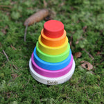 Stapelturm Regenbogen personalisiert - besonderlich.de - Bausteine Waldorf