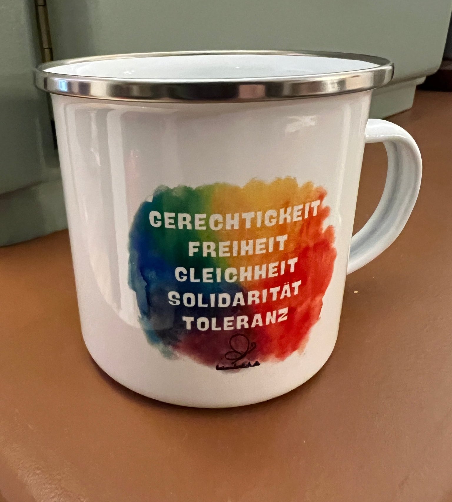 TASSE Emaille für DEMOKRATIE - besonderlich.de - Demokratie
