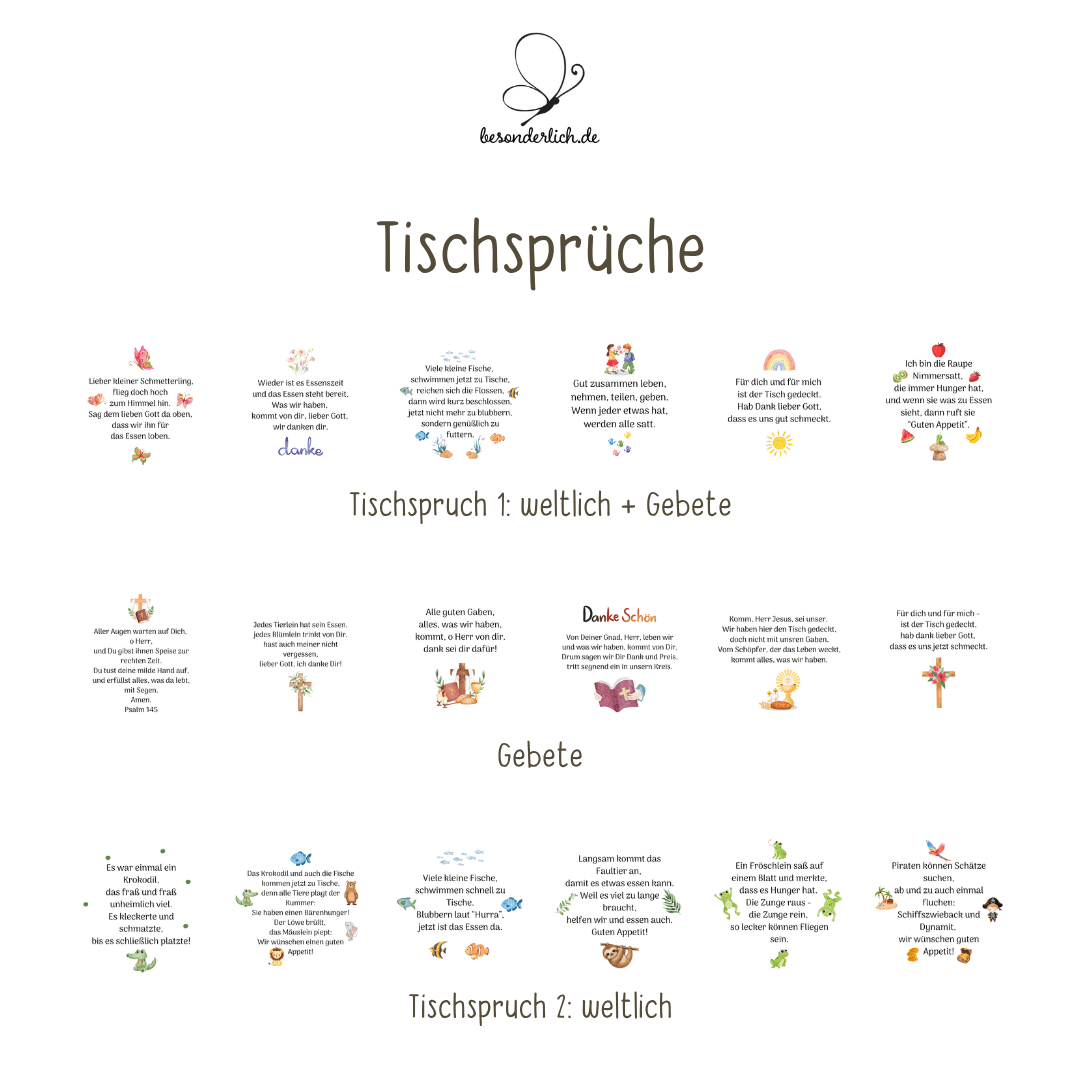 Tischsprüche Würfel - besonderlich.de - babygeschenk geburt
