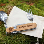 Wanderbesteck personalisiert - Weltentdecker Kleeblatt - besonderlich.de - 30 geburtstag geschenk mann