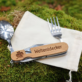 Wanderbesteck personalisiert - Weltentdecker Kleeblatt - besonderlich.de - 30 geburtstag geschenk mann