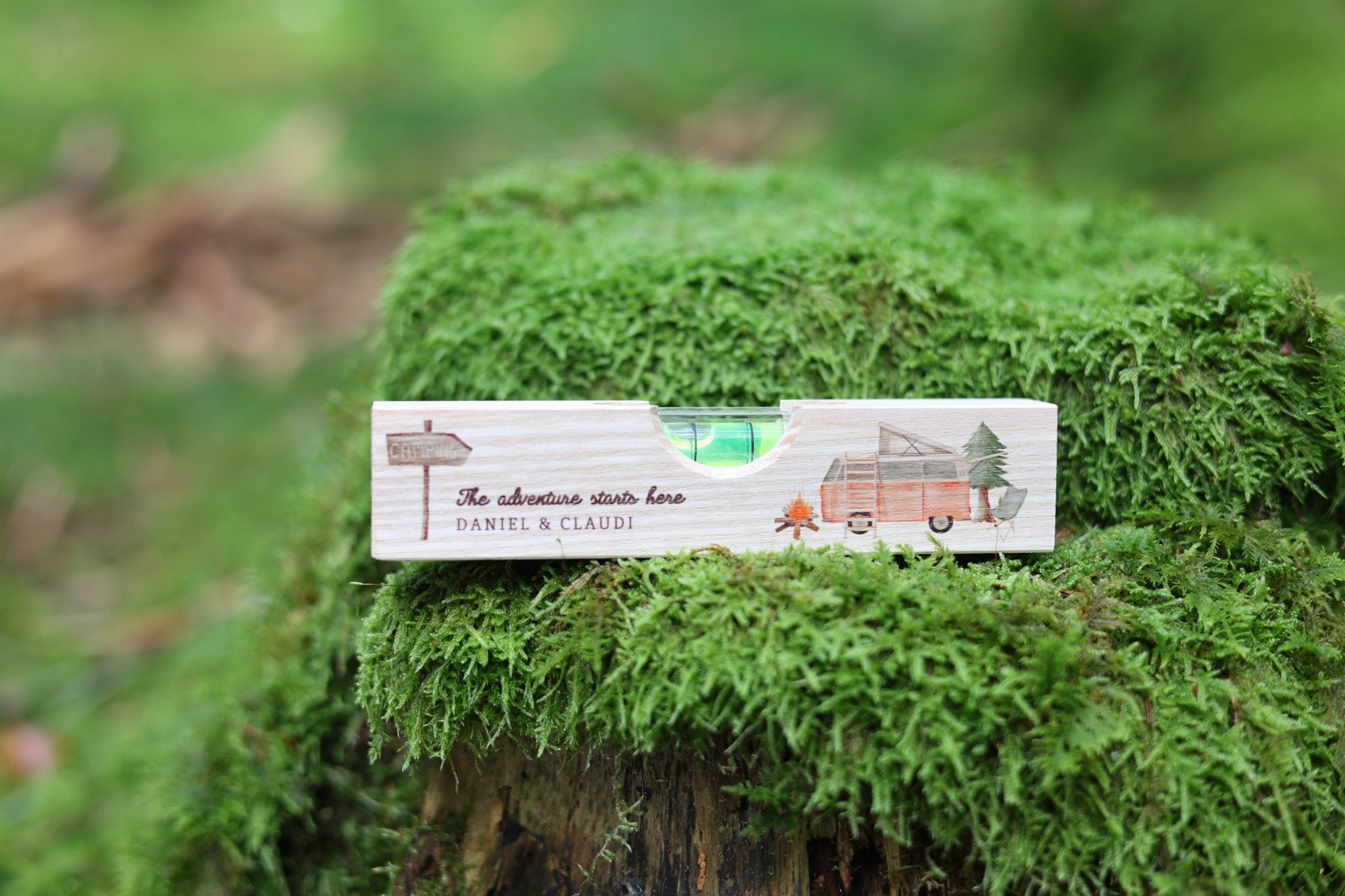 Wasserwaage Camper retro personalisiert - besonderlich.de - 30 geburtstag mann