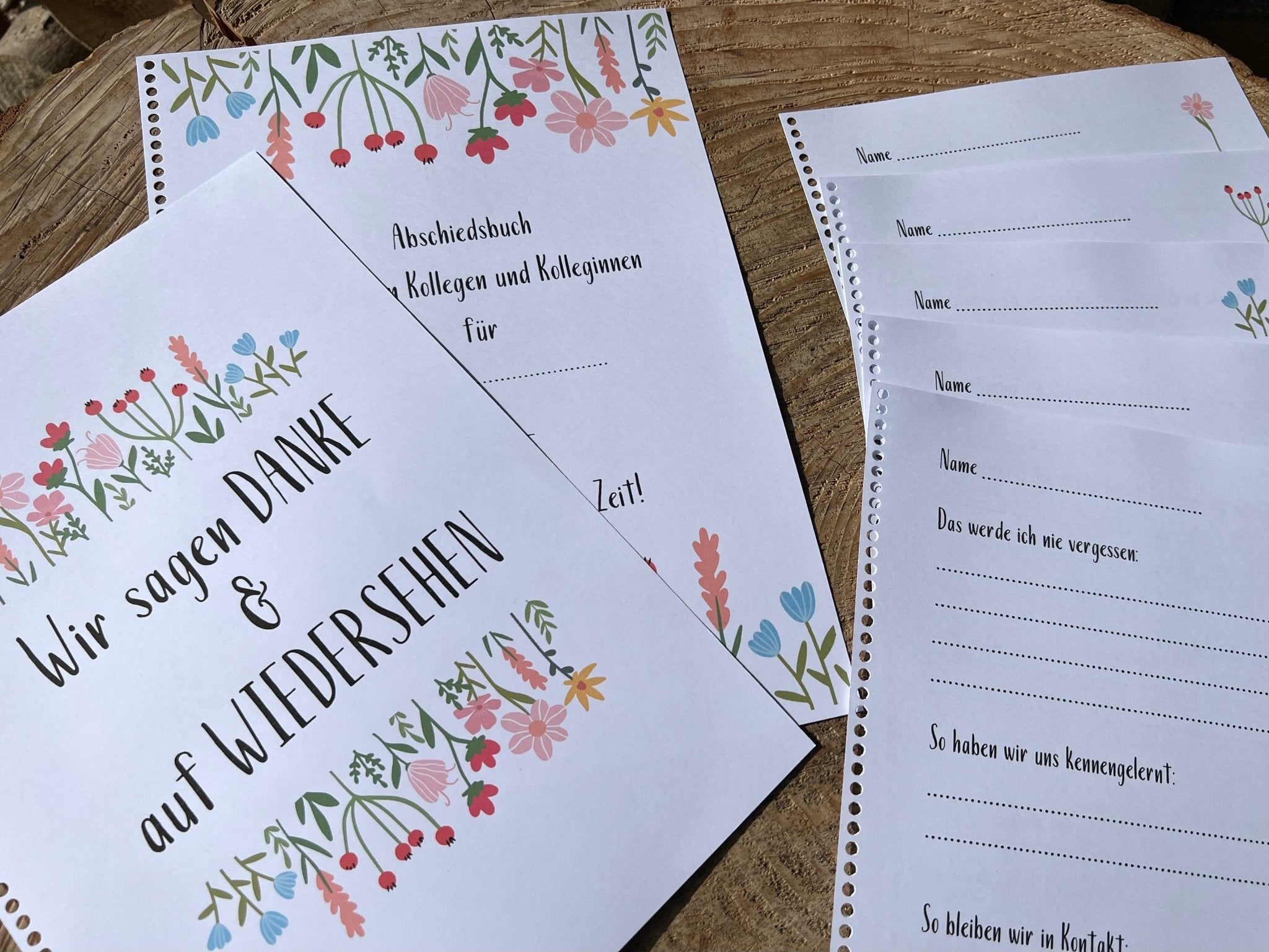 Abschiedsalbum für Kollegen "Blumen" - besonderlich.de -Abschied Grundschule