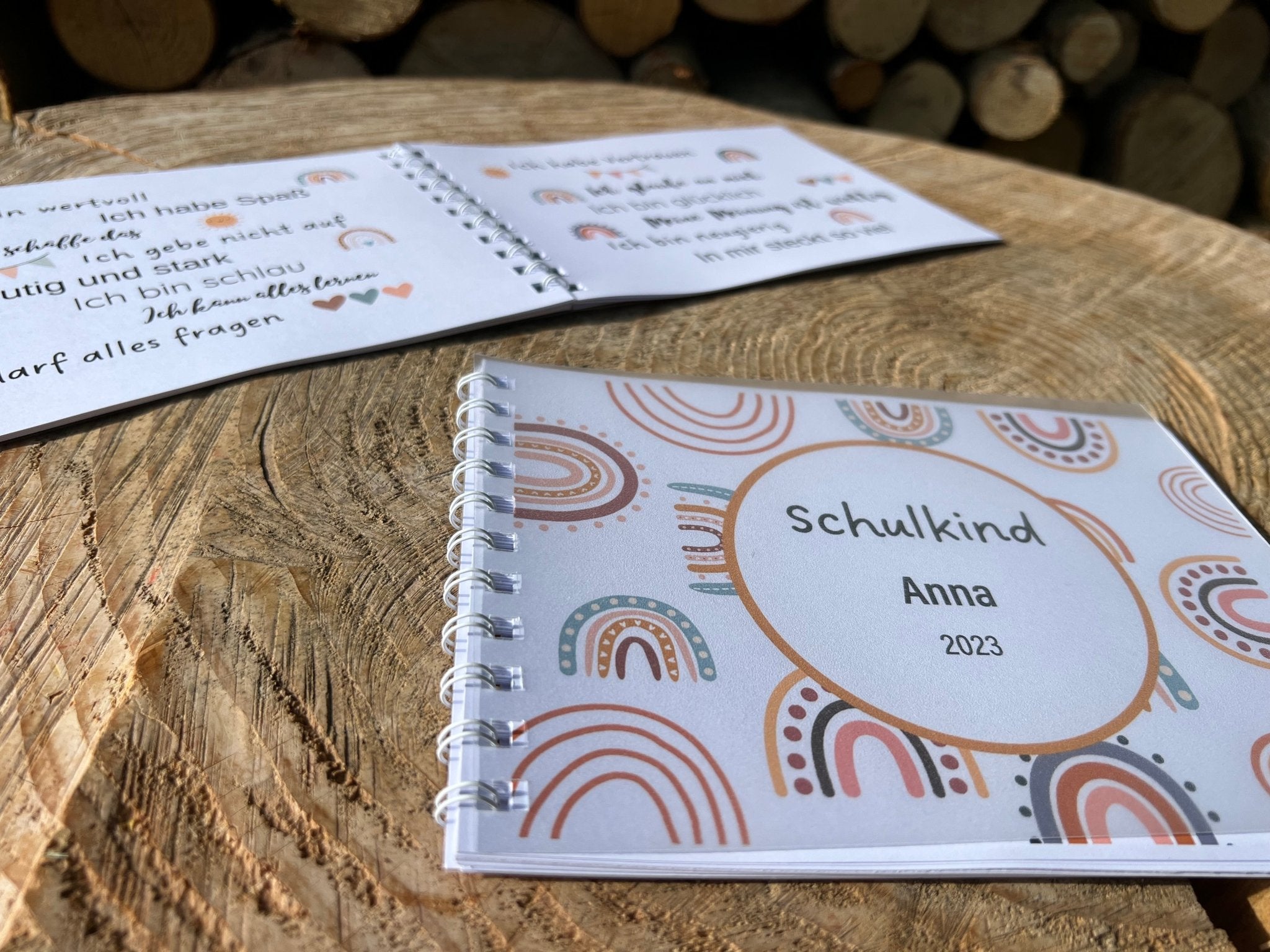 Eintragalbum "Schulkind" Regenbogen - besonderlich.de -Abschiedsgeschenk Vorschule