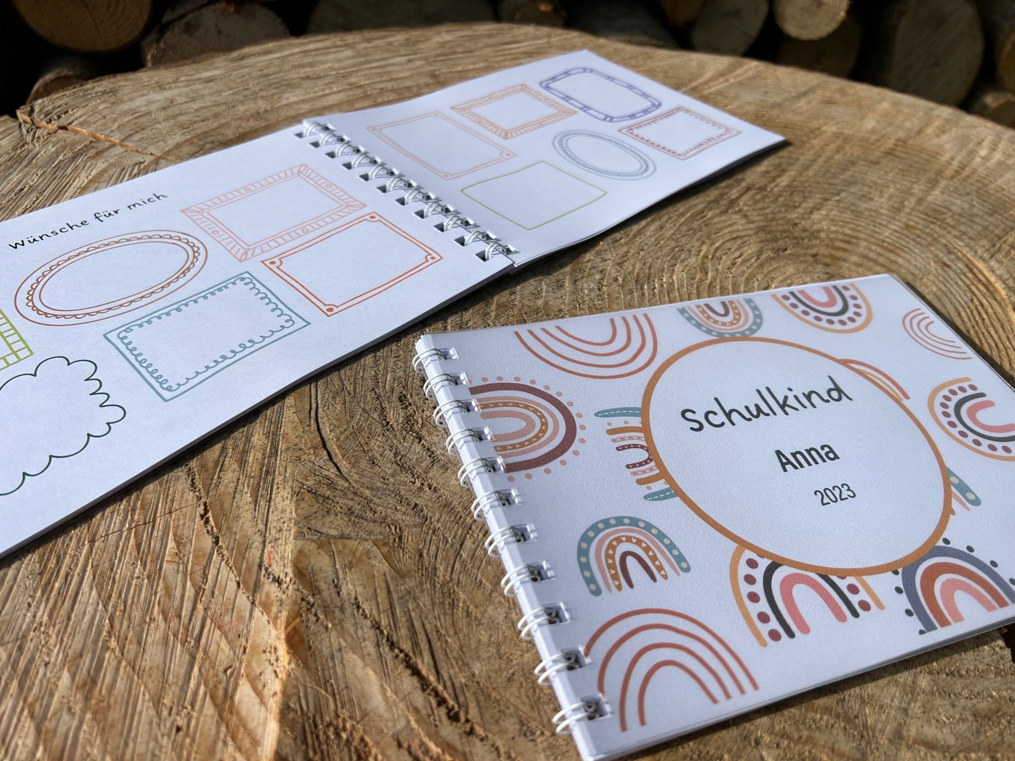 Eintragalbum "Schulkind" Regenbogen - besonderlich.de -Abschiedsgeschenk Vorschule