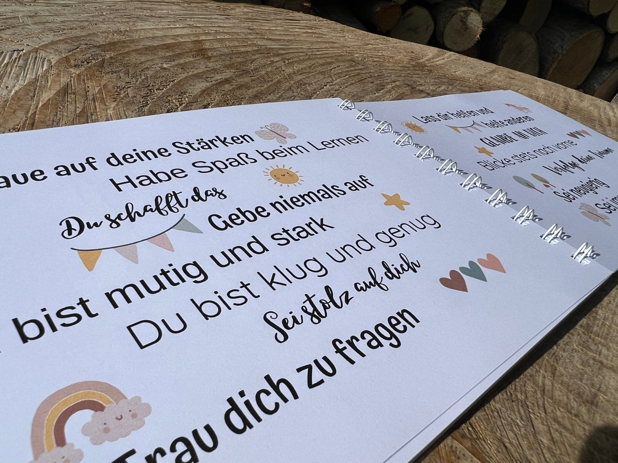 Eintragbuch "Schulkind" Einhorn - besonderlich.de -Affirmationen Einschulung