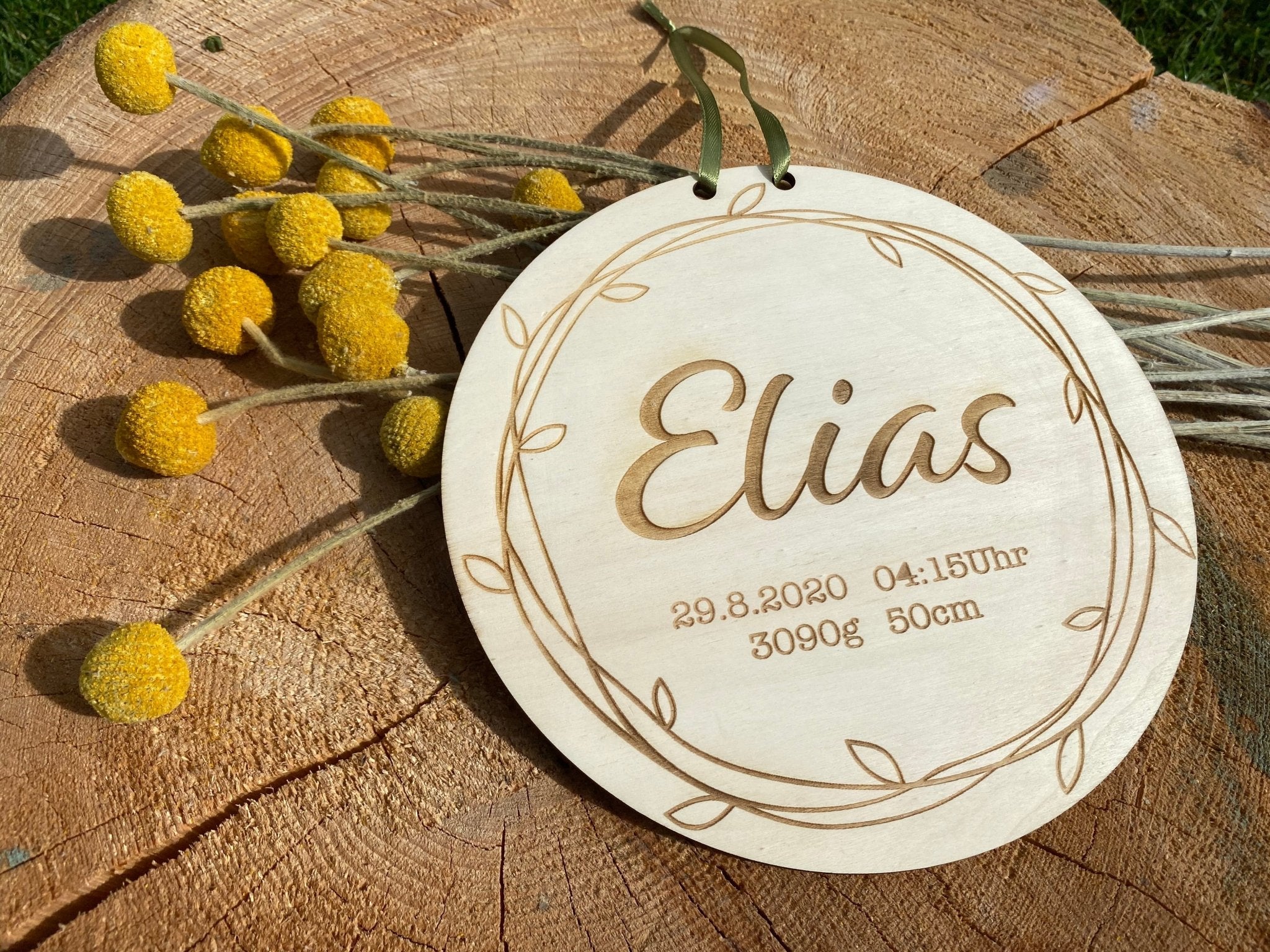 Geburtstafel "Elias" aus Holz - besonderlich.de -Baby Namensschild