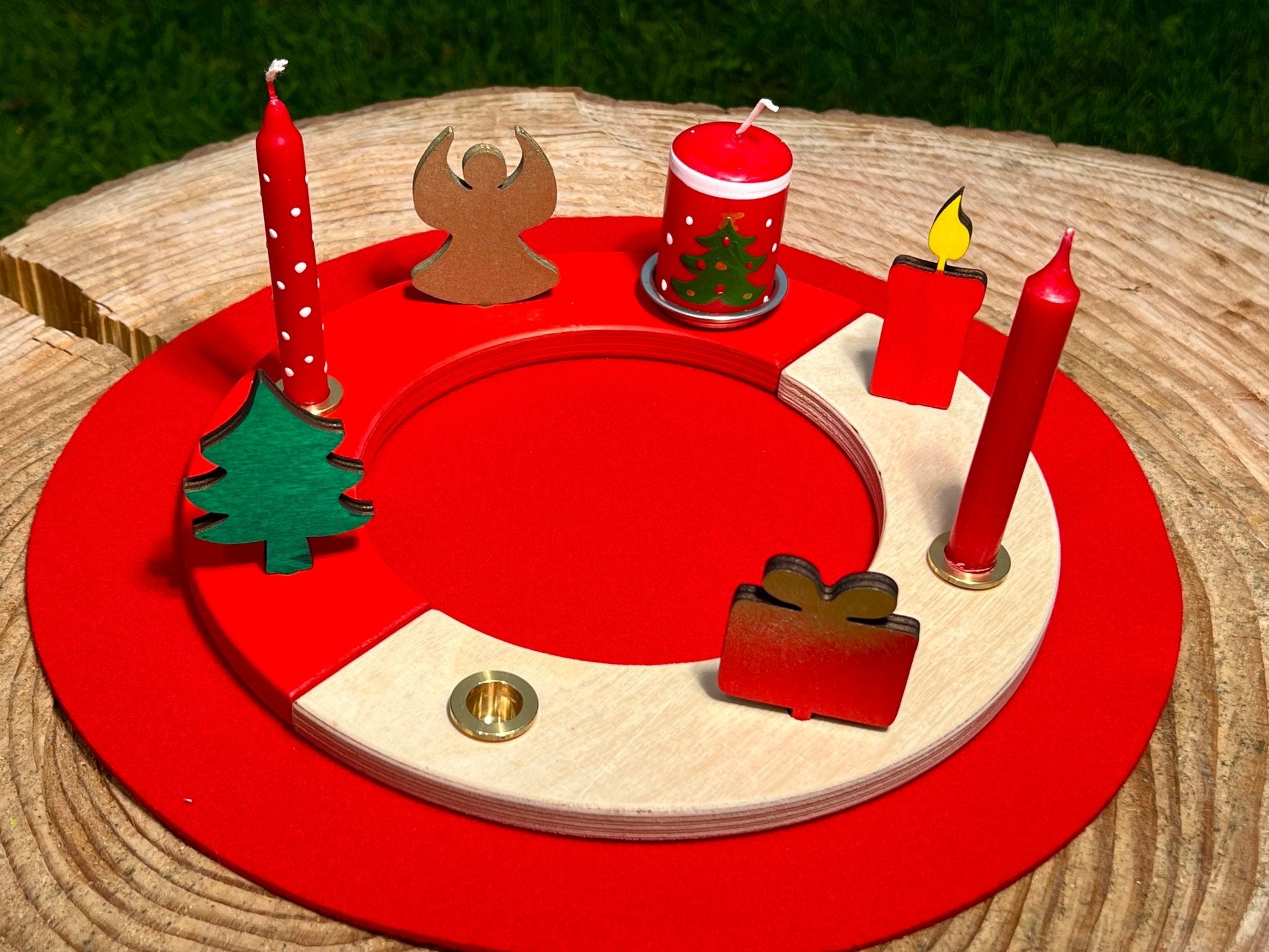 Kleiner Geburtstagsring rot - besonderlich.de -Adventsdekoration mit Name
