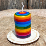 Lebenslicht "Regenbogen - Streifen" - besonderlich.de - Ahrens Geburtstagskerze