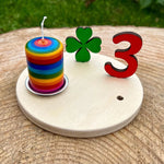 Lebenslicht "Regenbogen - Streifen" - besonderlich.de - Ahrens Geburtstagskerze