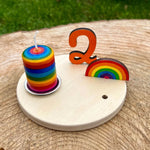 Lebenslicht "Regenbogen - Streifen" - besonderlich.de - Ahrens Geburtstagskerze