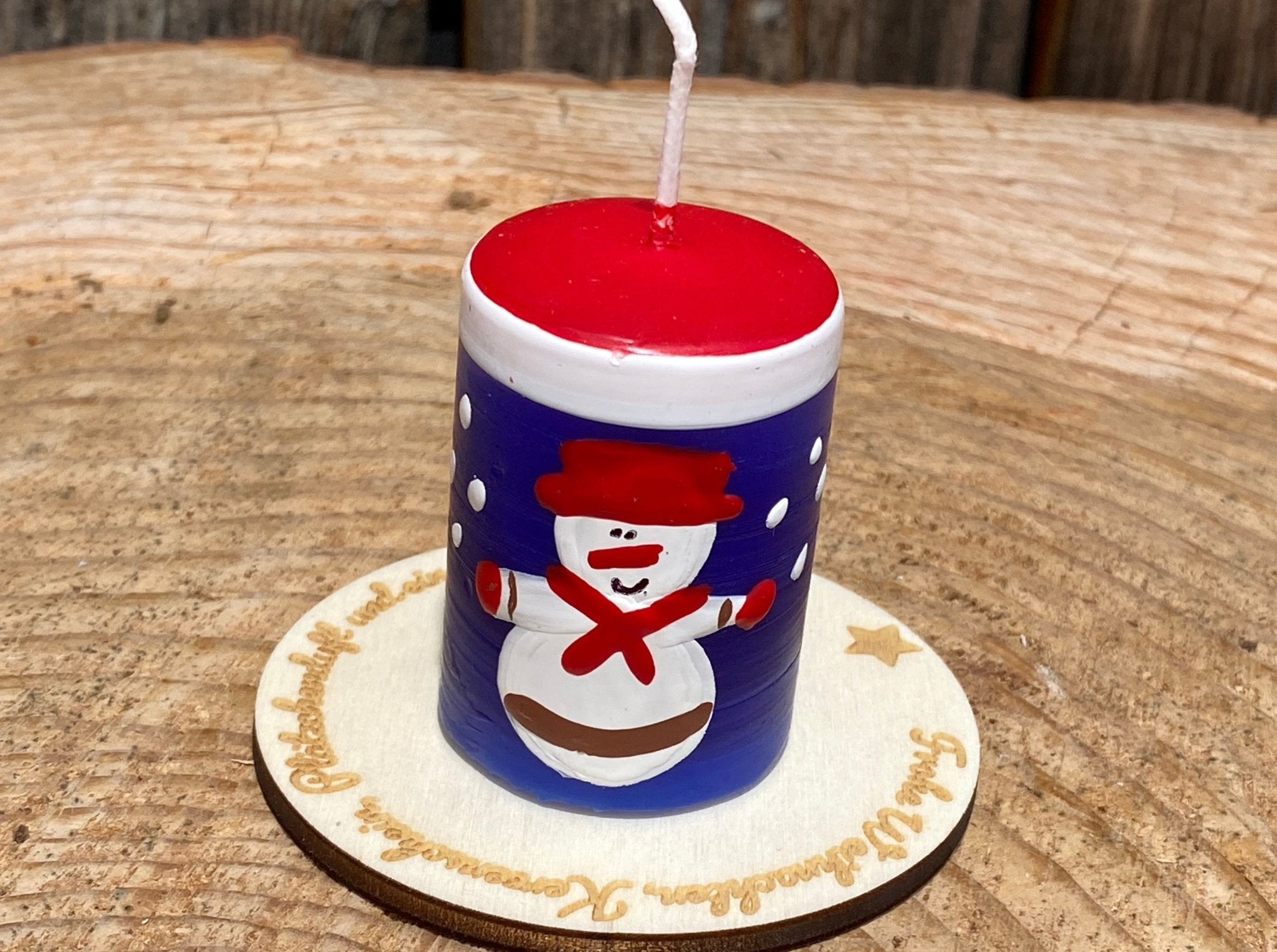 Lebenslicht "Schneemann" - besonderlich.de -Adventskalender mit Name