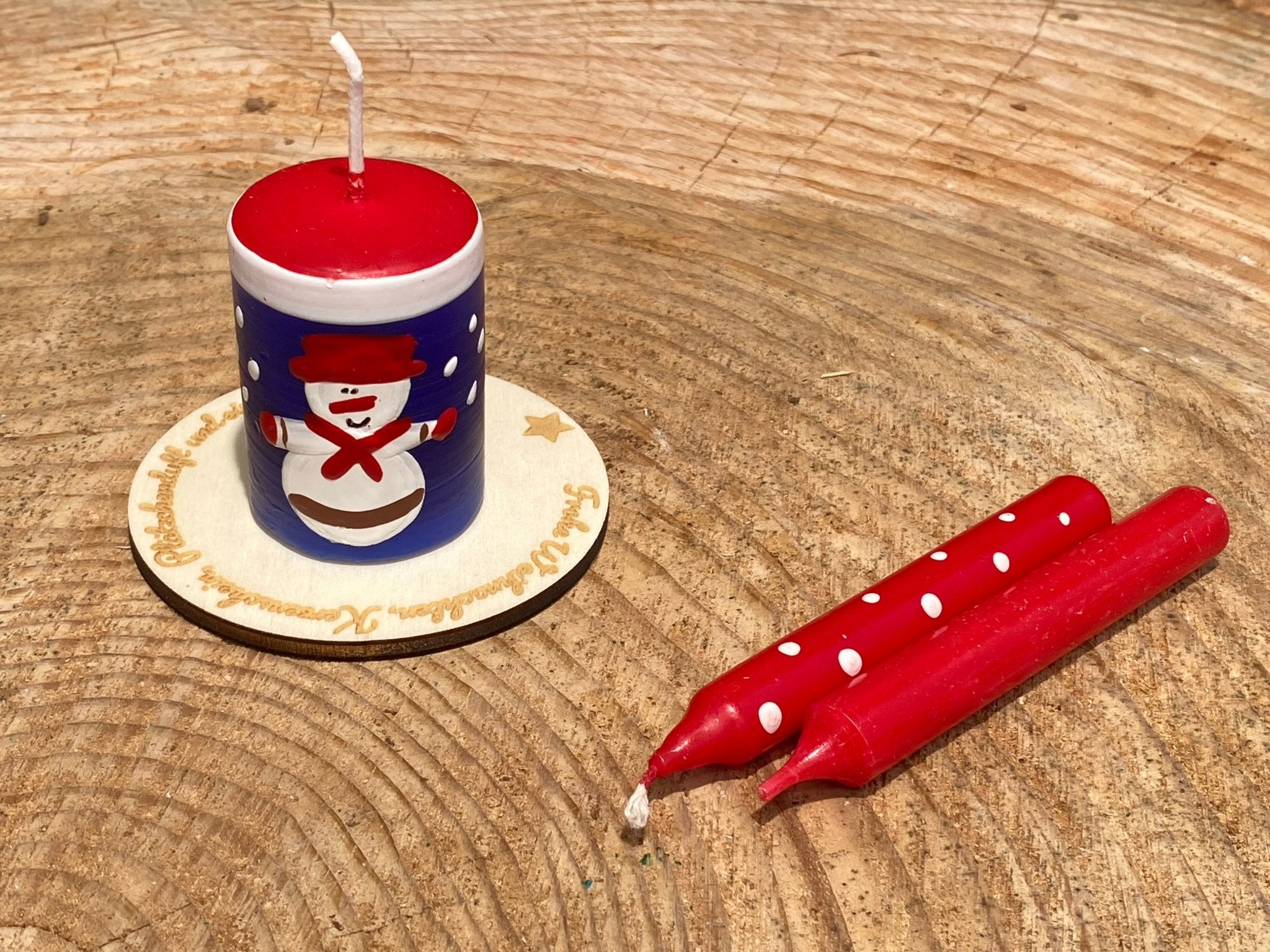 Lebenslicht "Schneemann" - besonderlich.de -Adventskalender mit Name